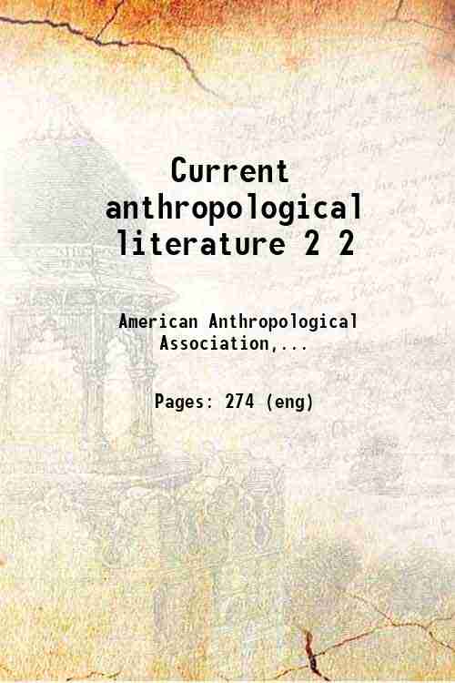 Current anthropological literature 2 2