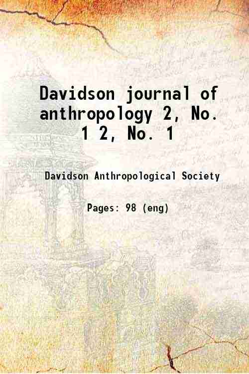Davidson journal of anthropology 2, No. 1 2, No. 1