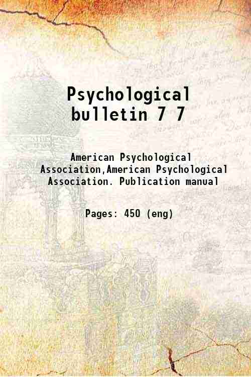 Psychological bulletin 7 7