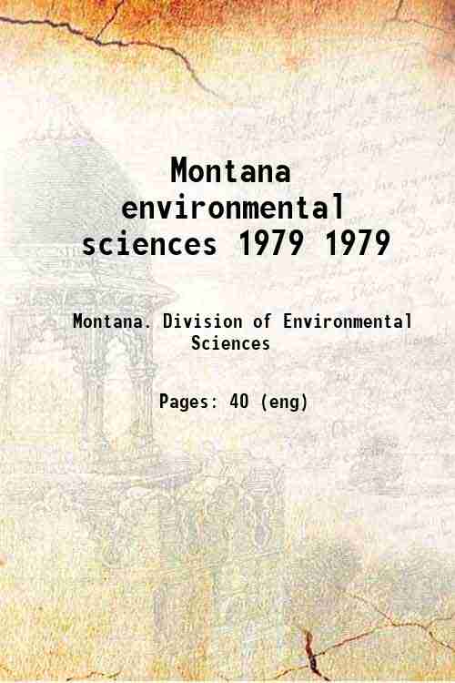 Montana environmental sciences 1979 1979