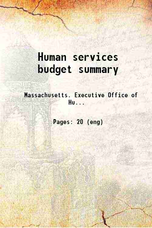 Human services budget summary 