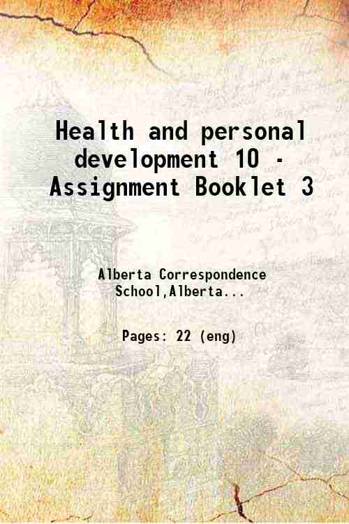 Health and personal development 10 - Assignment Booklet 3 