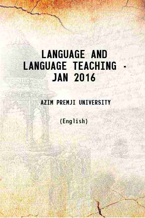 LANGUAGE AND LANGUAGE TEACHING - JAN 2016 