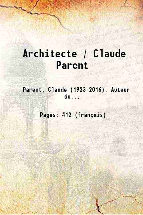 Architecte / Claude Parent 