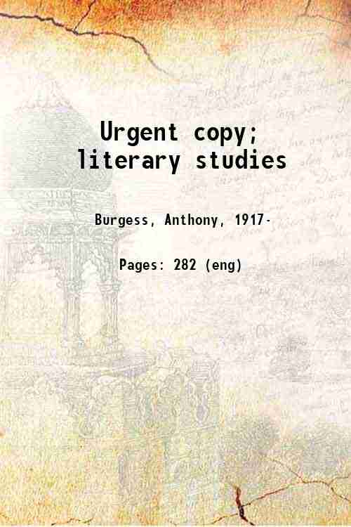 Urgent copy; literary studies 
