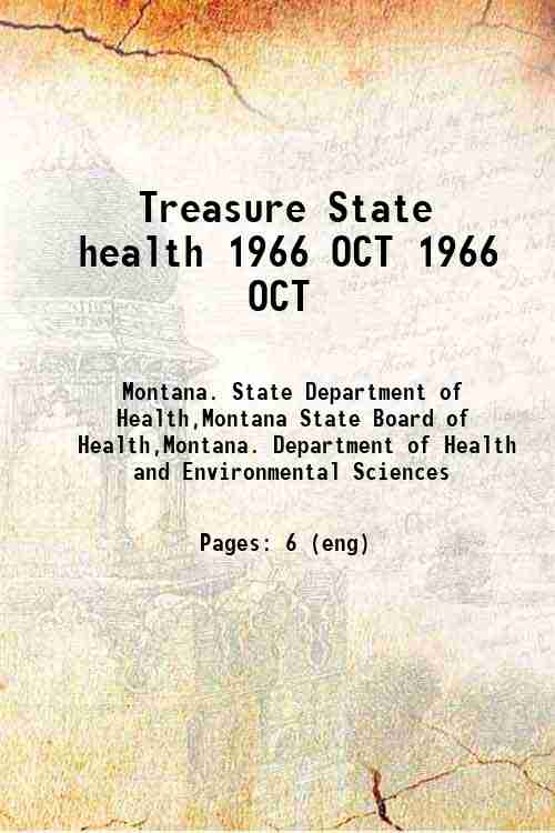 Treasure State health 1966 OCT 1966 OCT