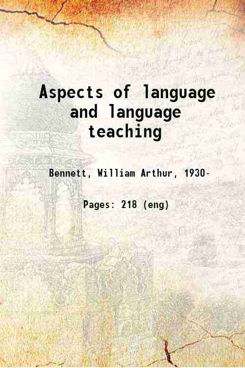 Aspects of language and language teaching 