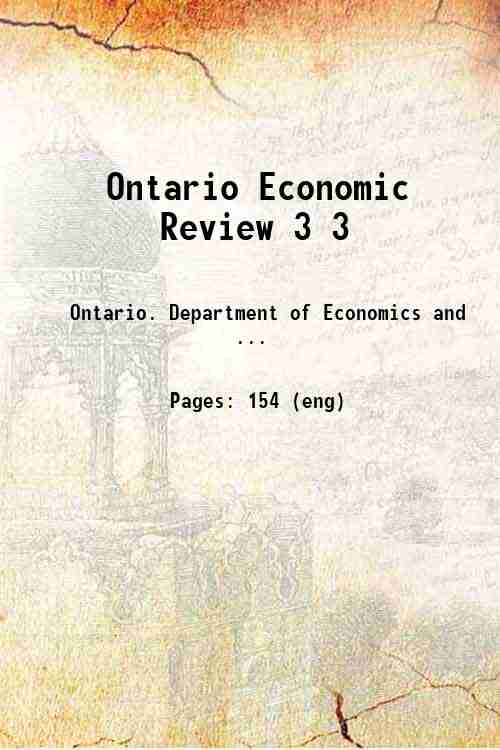 Ontario Economic Review 3 3