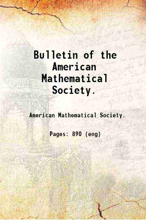 Bulletin of the American Mathematical Society.