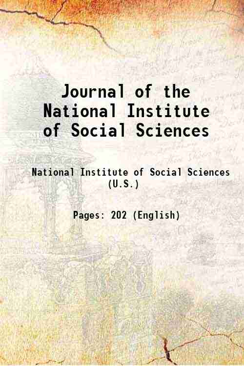 Journal of the National Institute of Social Sciences 