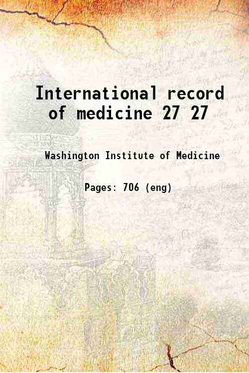 International record of medicine 27 27