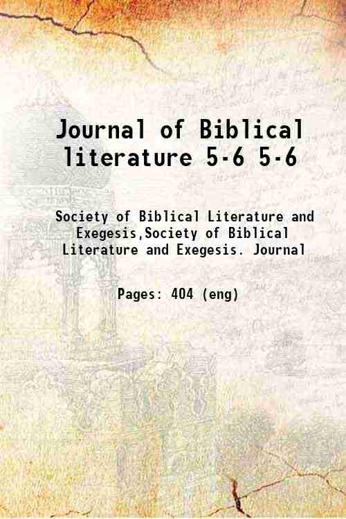 Journal of Biblical literature 5-6 5-6
