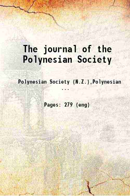 The journal of the Polynesian Society 