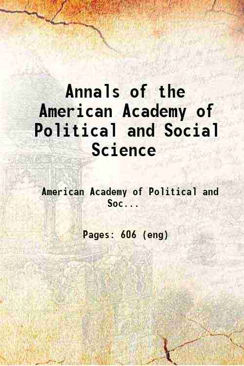 Annals of the American Academy of Political and Social Science 
