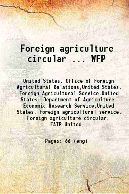 Foreign agriculture circular ... WFP 