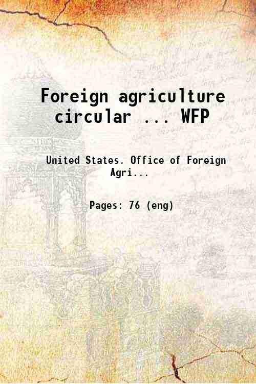 Foreign agriculture circular ... WFP 