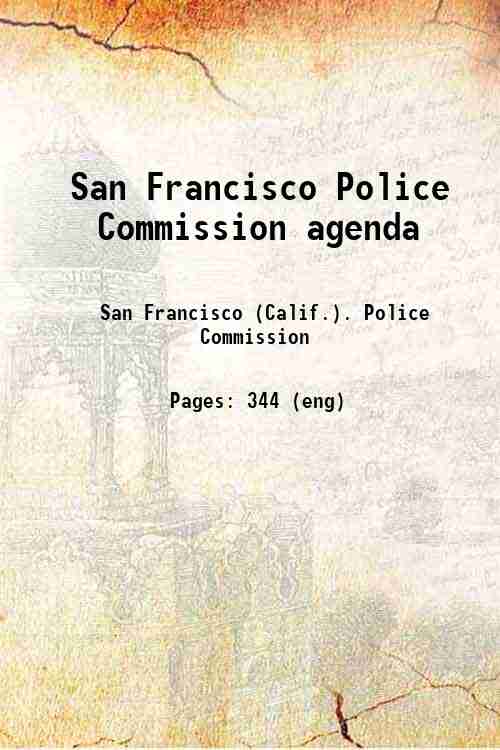 San Francisco Police Commission agenda 