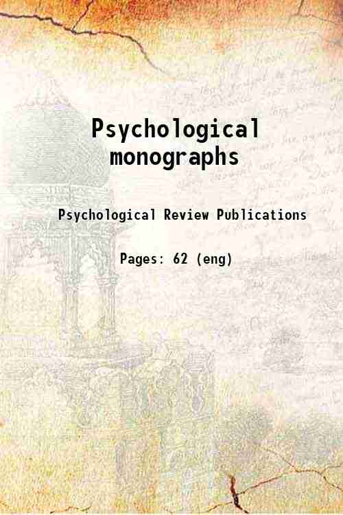 Psychological monographs 