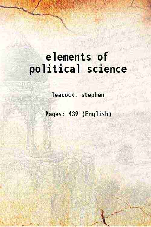 elements of political science 