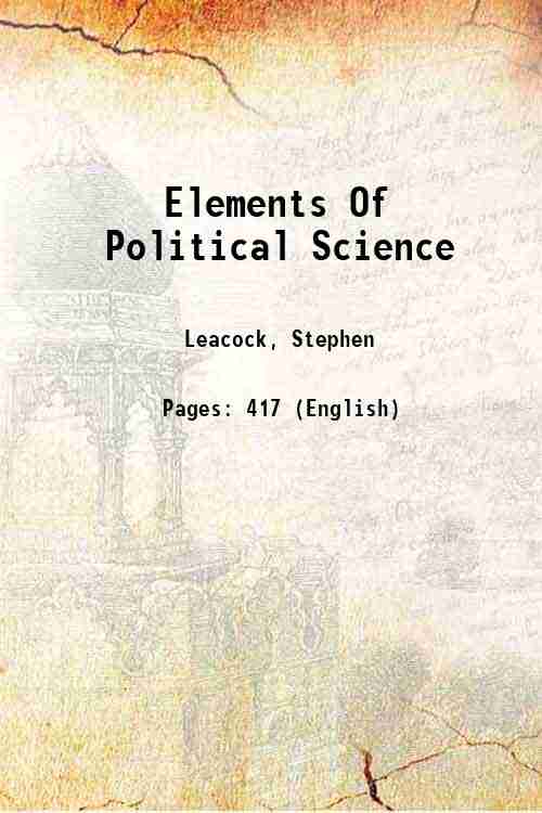 Elements Of Political Science 