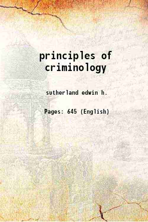 principles of criminology 
