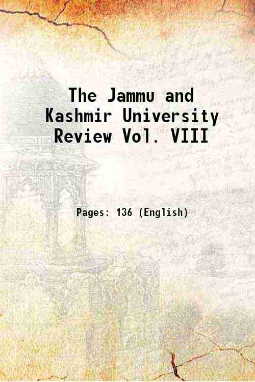 The Jammu and Kashmir University Review Vol. VIII 
