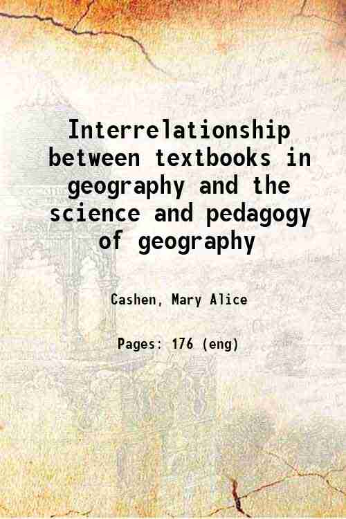 Interrelationship between textbooks in geography and the science and pedagogy of geography 