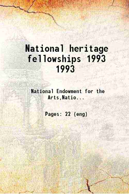 National heritage fellowships 1993 1993