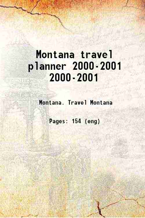Montana travel planner 2000-2001 2000-2001