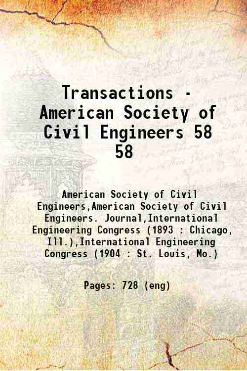 Transactions - American Society of Civil Engineers 58 58