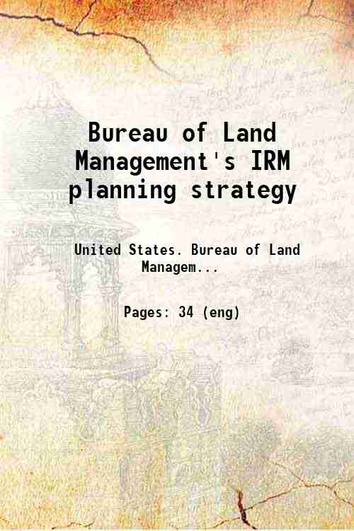 Bureau of Land Management's IRM planning strategy 