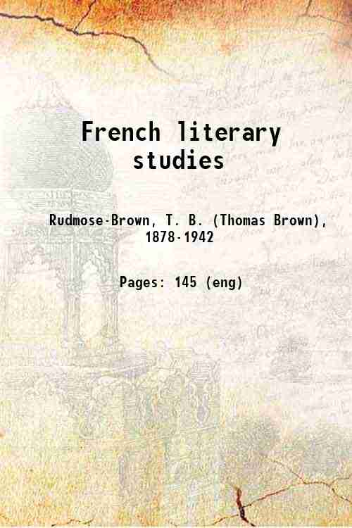 French literary studies 