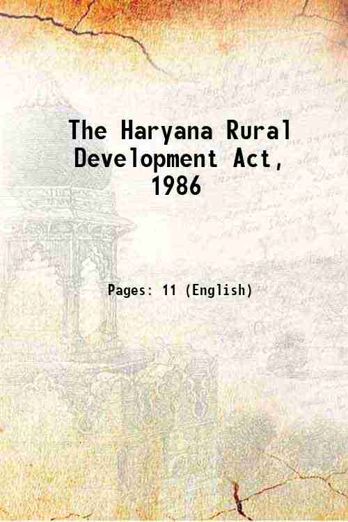 The Haryana Rural Development Act, 1986 