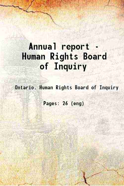 Annual report - Human Rights Board of Inquiry 