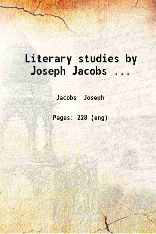 Literary studies by Joseph Jacobs ... 