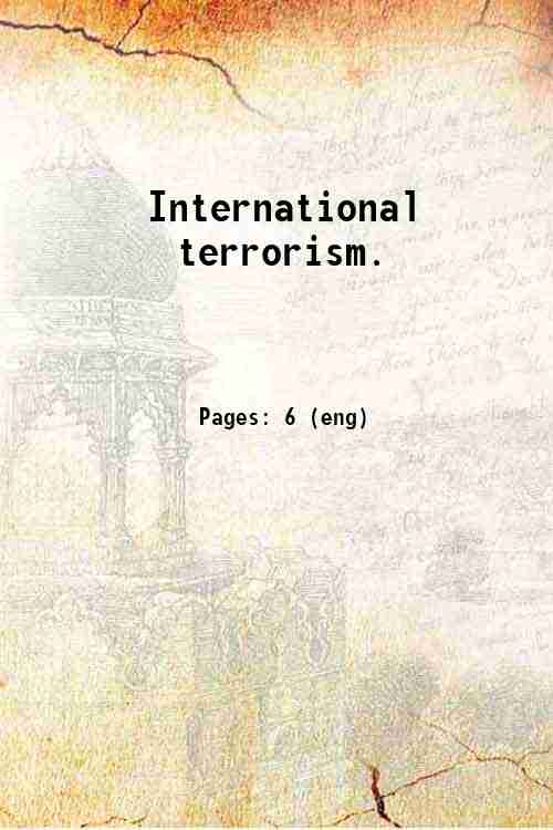 International terrorism. 