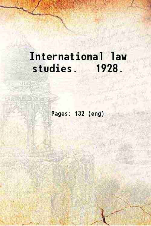 International law studies.   1928. 