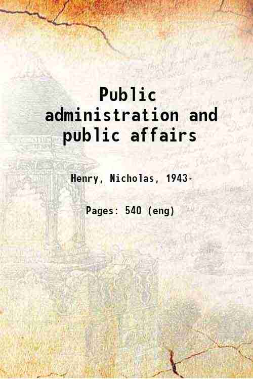 Public administration and public affairs 