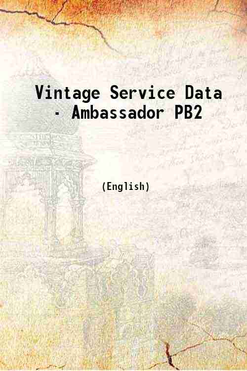 Vintage Service Data - Ambassador PB2 