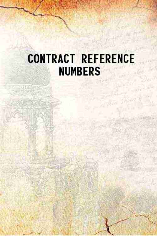 CONTRACT REFERENCE NUMBERS 