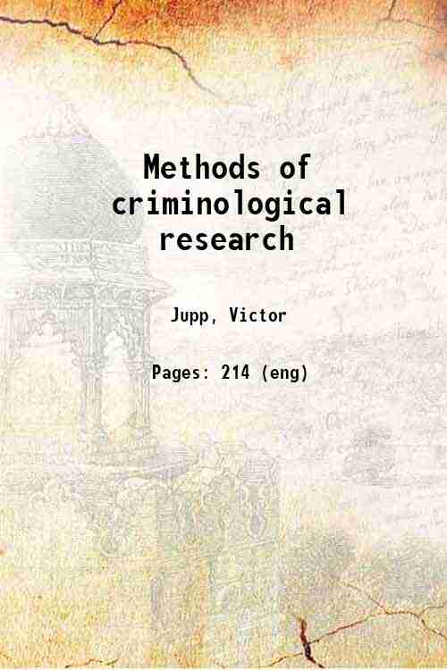 Methods of criminological research 