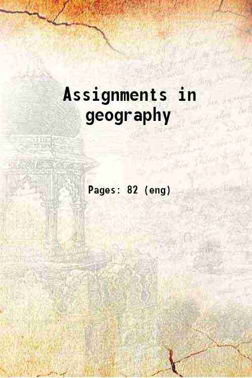 Assignments in geography 