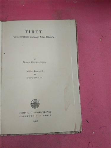 Tibet - considerations on lnner Asian history,Year 1967 
