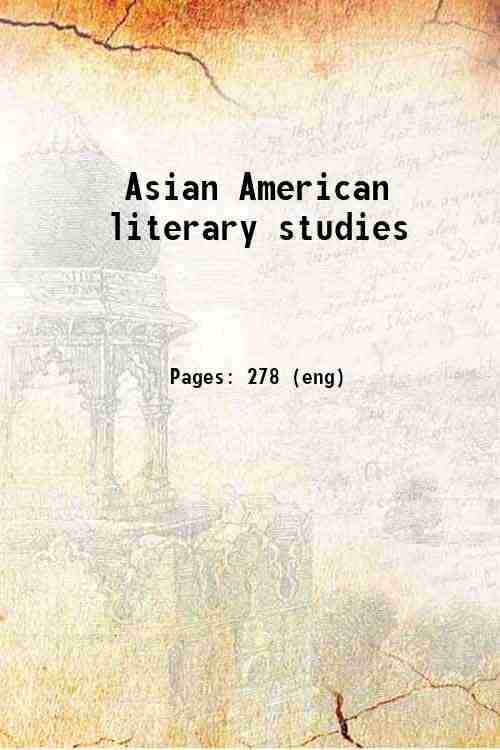 Asian American literary studies 