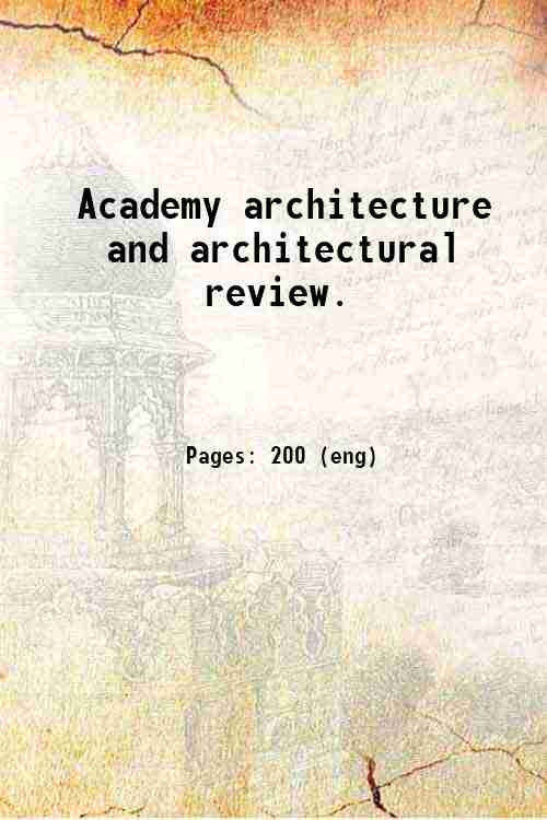 Academy architecture and architectural review.